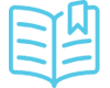 Icon for an opened book with a bookmark
