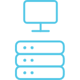 Icon of a monitor and server stack